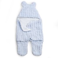 SW118-B: Blue Bubble Sherpa Swaddle Wrap